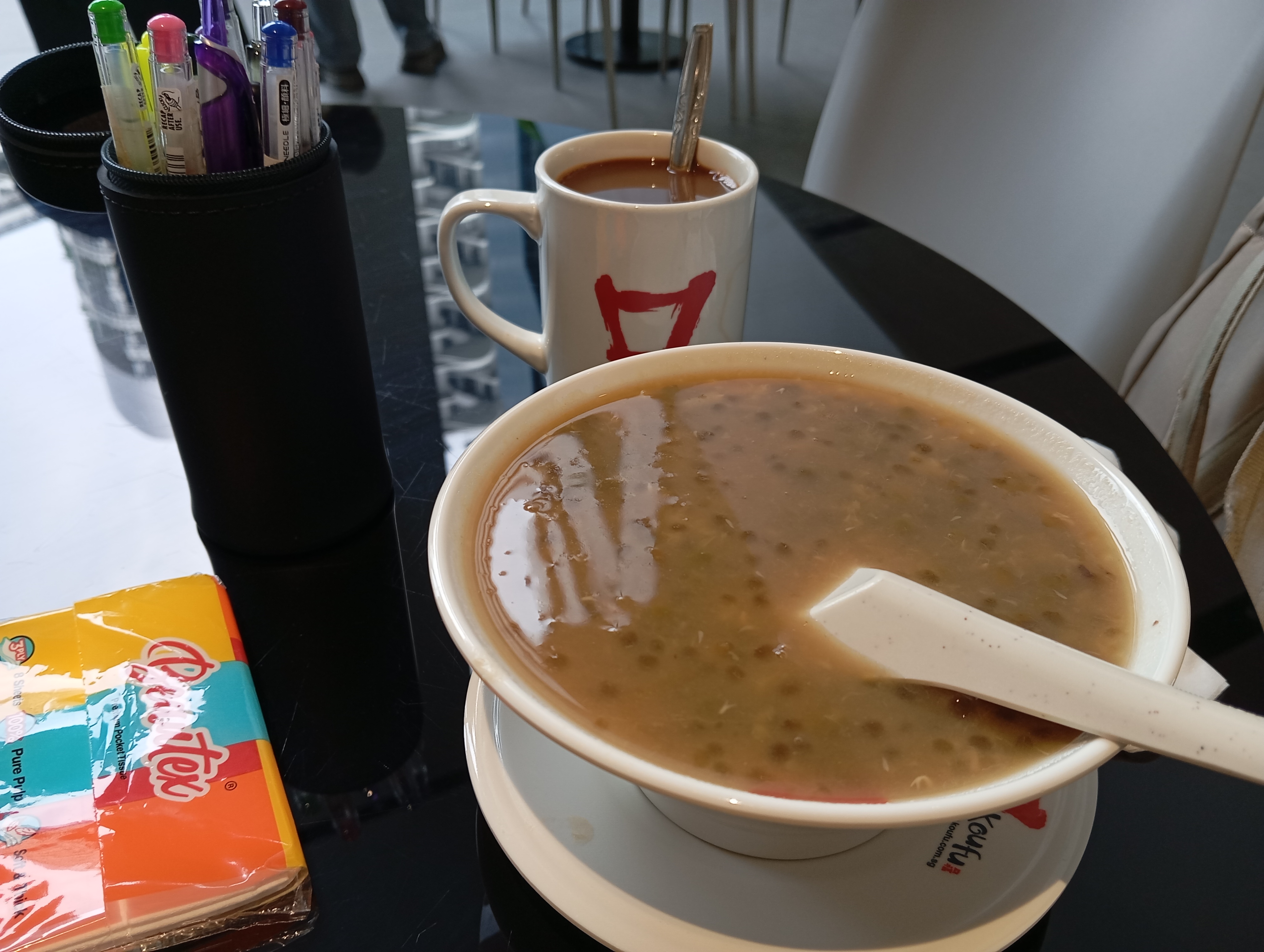 Decided to order a bowl of green bean soup because I could feel my body getting a little hearty lately.