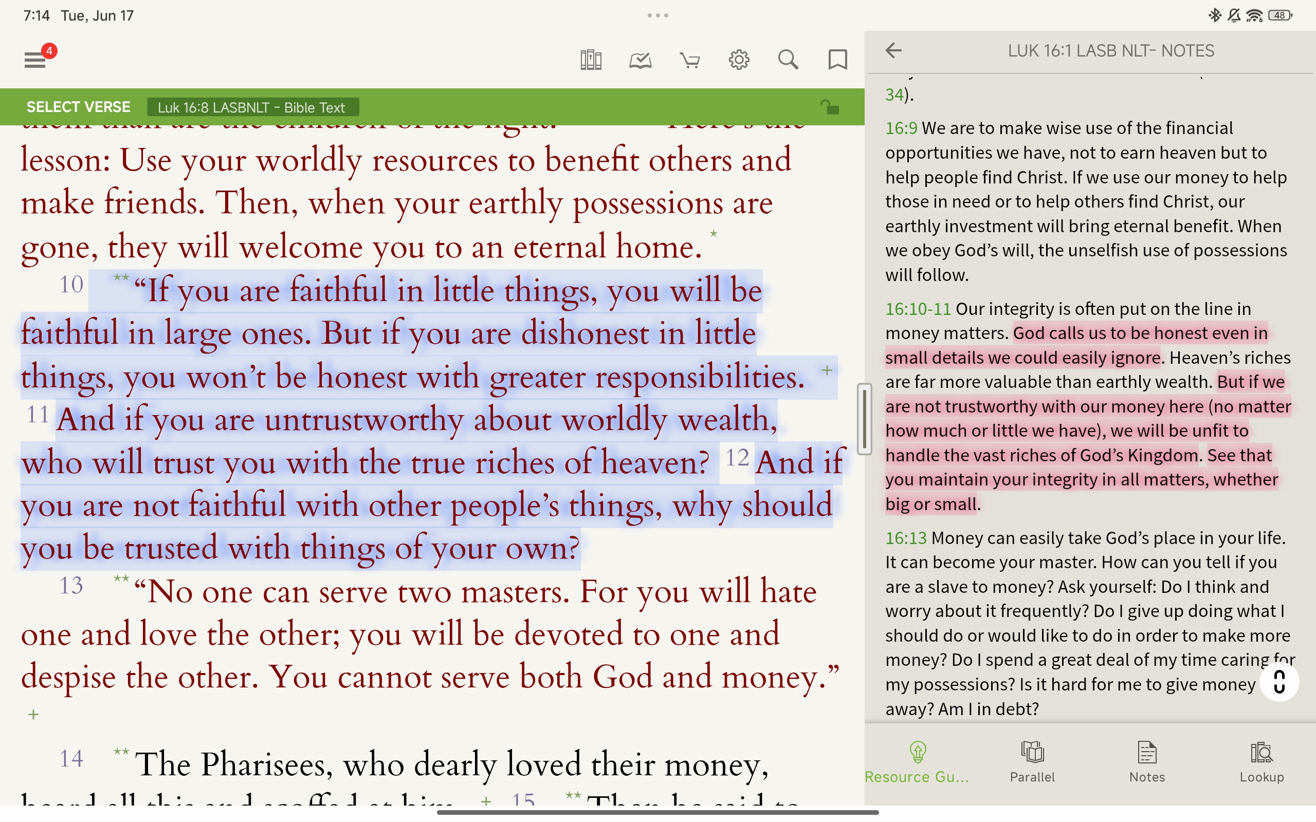 A reminder to be faithful with the little things in order to receiving greater responsibilities.