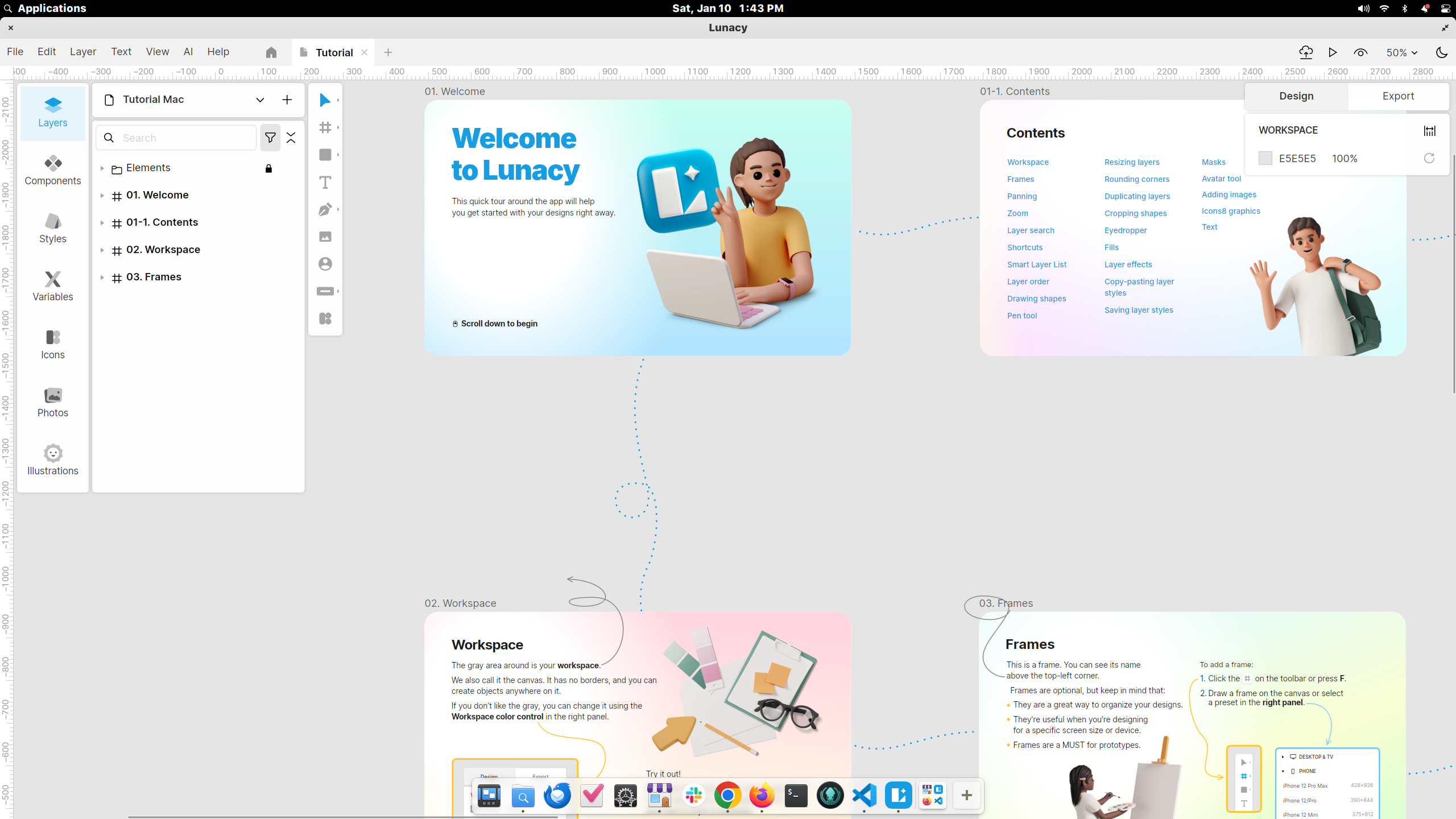 Screenshot of Lunacy running within elementary OS 8