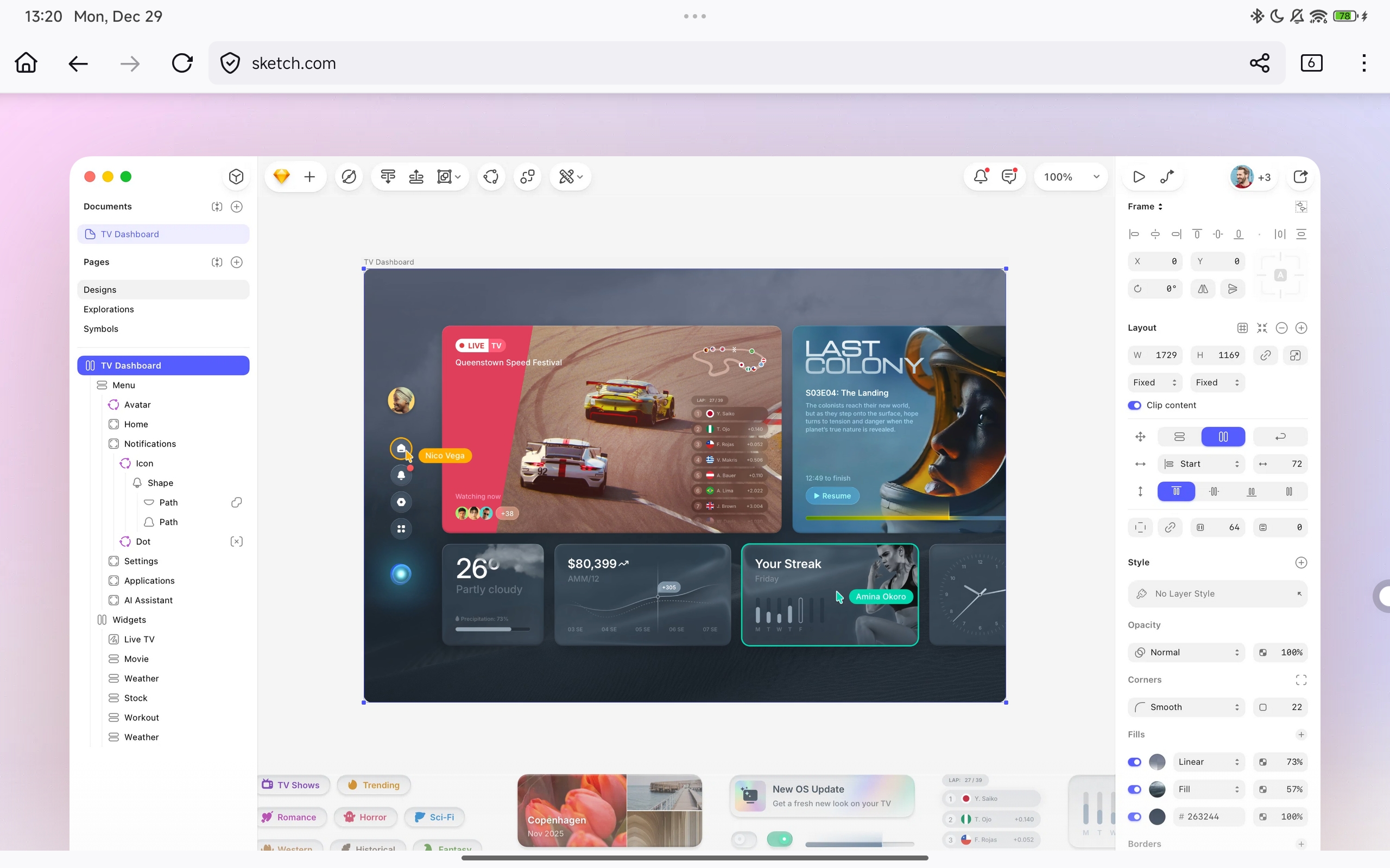 Screenshot of the Sketch App