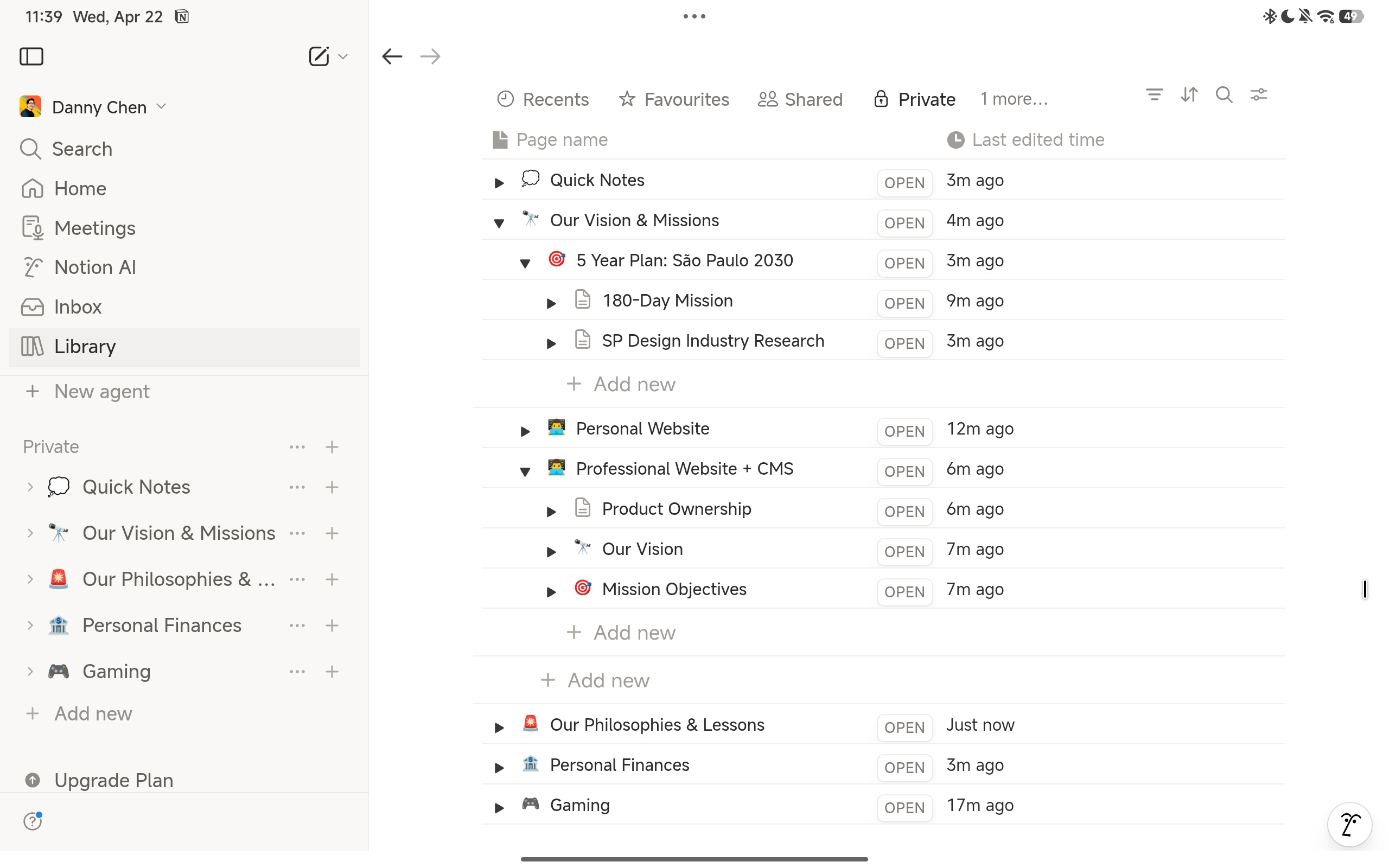 From a note-taking, and productivity tools angle, our most preferred tool (speaking as a master craftsman) is Evernote.

But due to Evernote's current limitations/restriction on free users, we have decide to stop waiting for things to get better before we start living at our best.

That means accepting things for what they are right now, and not what we hope they would be.

That means taking Notion and purging it of all the old stuff that has been just sitting there, mixed in with the newer stuff.

By purging our Notion pages, this allows us to have a clean slate.

As you can tell, we have adopted a very "mission-oriented", "inner compass" guided approach to how we want to organize our notes/content.

Think..."Thoughts Organizer" than "Todo lists".